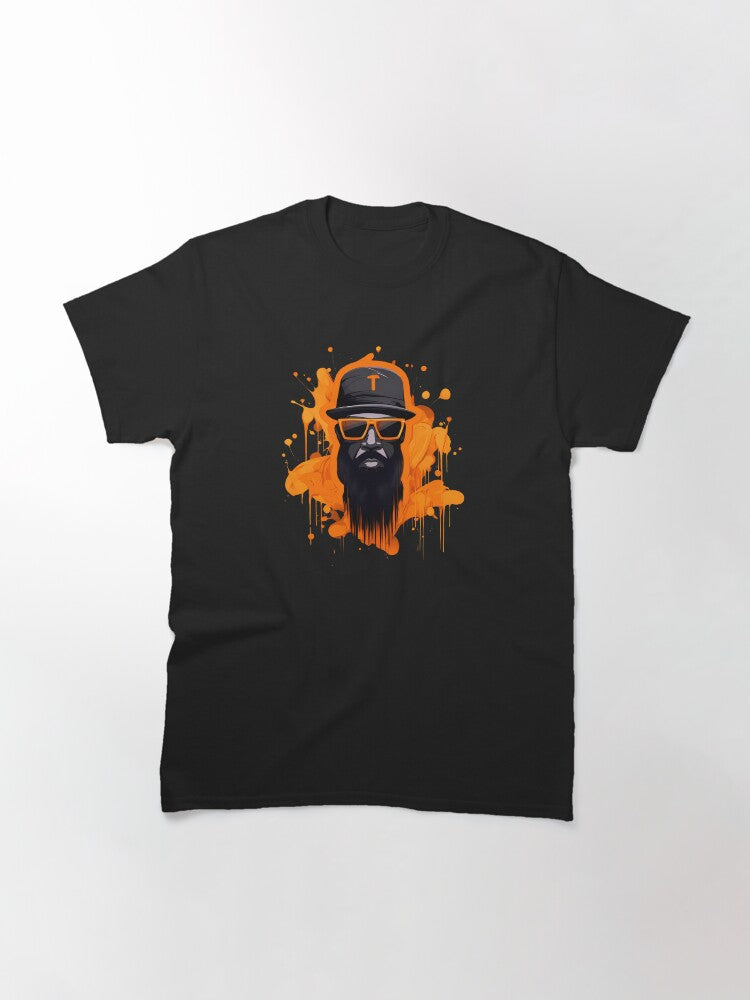 "Abstract Urban Vibe: Black & Orange Hip-Hop" Classic T-Shirt