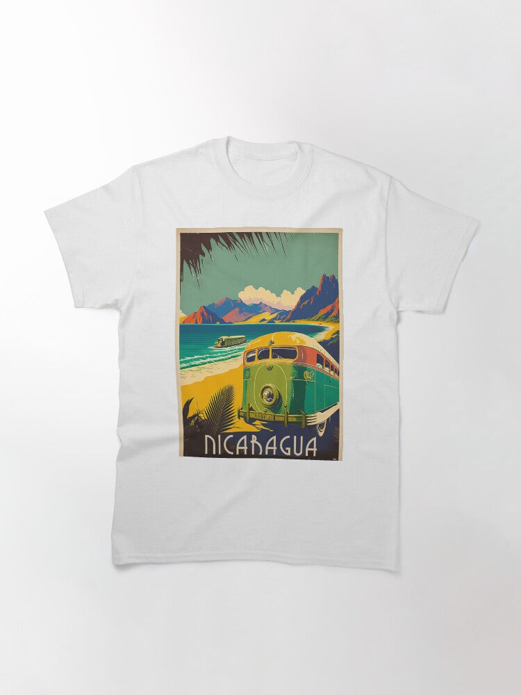 Nicaragua Coastline Vintage Travel Art Poster Classic T-Shirt