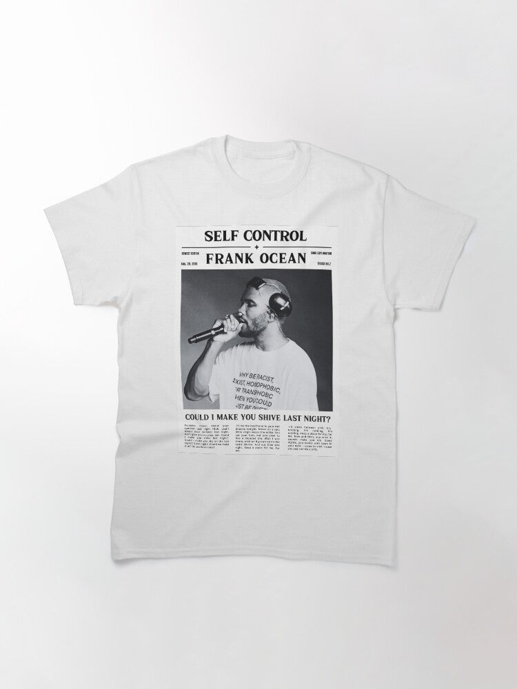 Frank Ocean Retro Newspaper Print, Self Control Lyrics Print, Self Control Poster, Frank Ocean Poster, Blonde Poster, Game Room Decor Classic T-Shirt