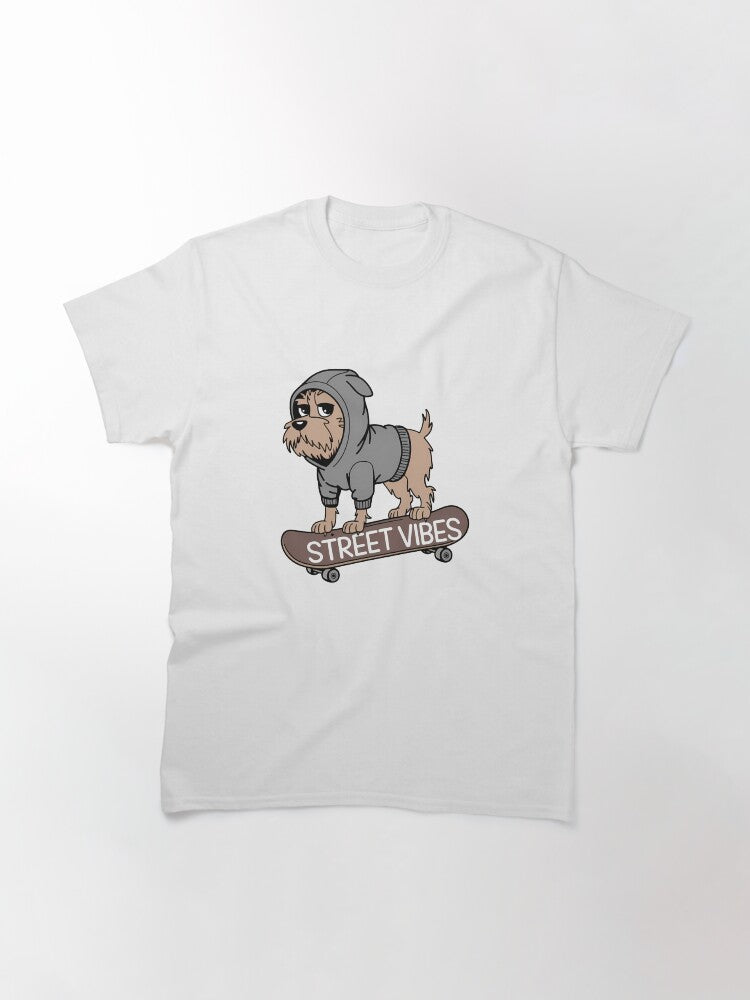 Skateboarding Dog in Hoodie Street Vibes Classic T-Shirt