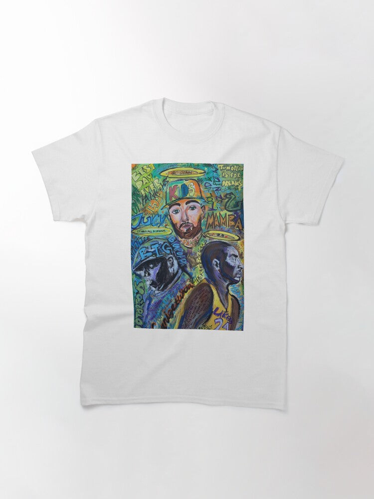 3 legends,mill,big,kob,basketball,music,rap,rappers,graffiti,sketch,colourful,halo,rip,poster,art Classic T-Shirt