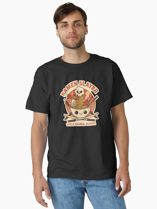 Ramen Slayer – Spicy Cute Noodle Bowl T-Shirt, Sticker & Poster Classic T-Shirt