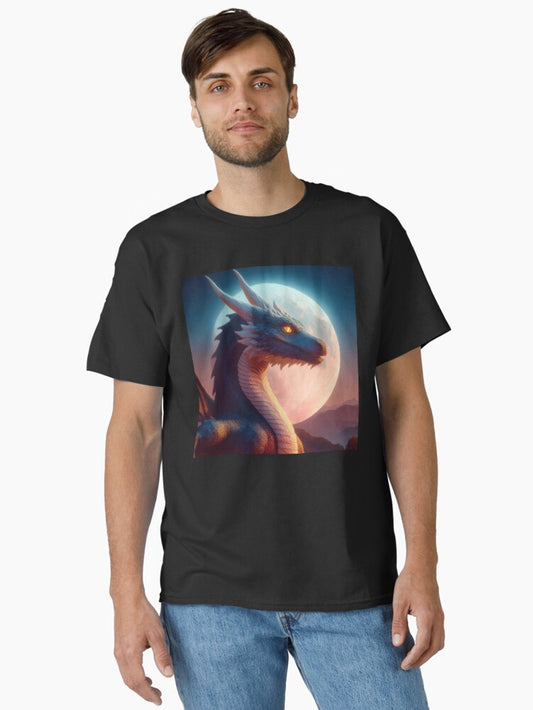 Fierce dragon in the moonlight. Classic T-Shirt