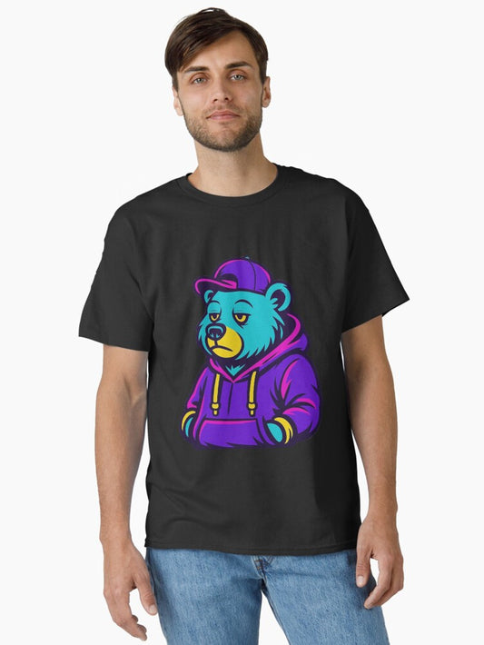 Cool Streetwear Bear Sticker - Neon Hoodie Urban Style Classic T-Shirt