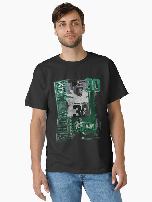 Michael Carter II Football Paper Poster Jets 2 Classic T-Shirt