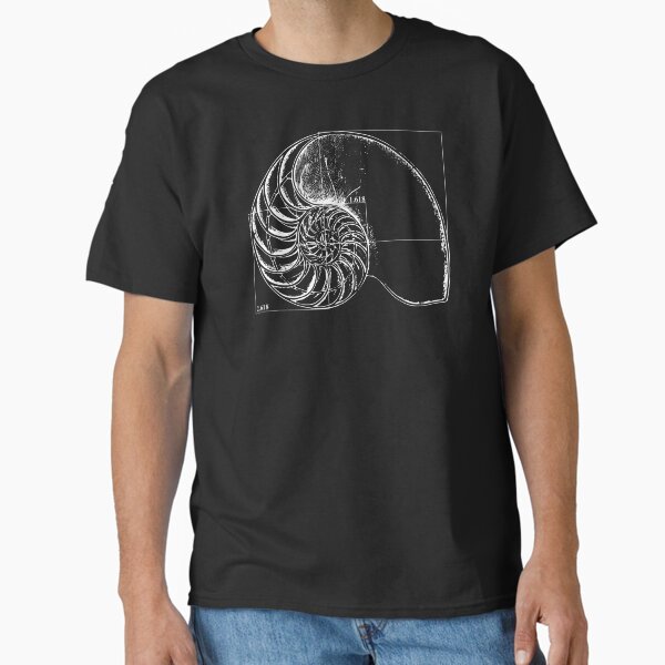 Fibonacci on a nautilus shell Classic T-Shirt