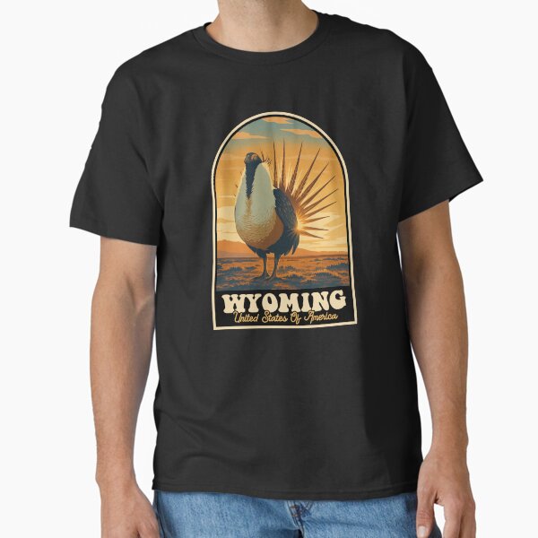 Wyoming Greater Sage-Grouse Vintage Sunset Poster Classic T-Shirt