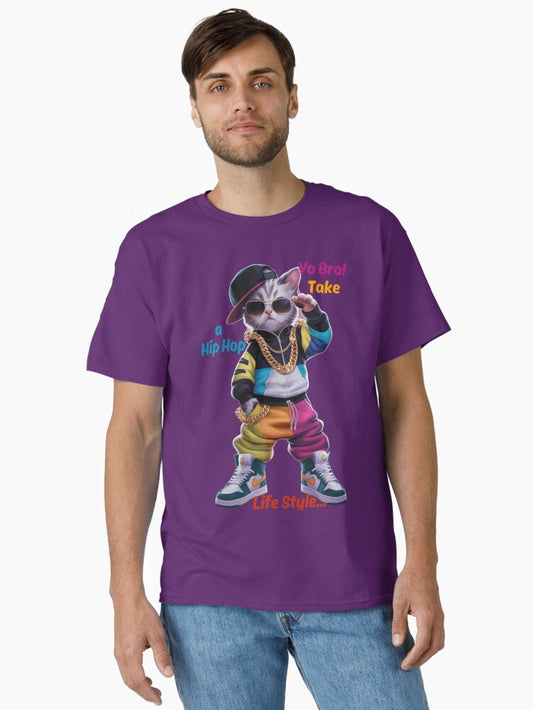 "Yo Bro... Take a HipHop Life Style" Cute Cat Saying Classic T-Shirt