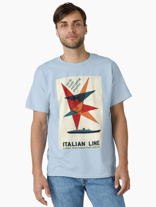 Italian Line retro poster Classic T-Shirt