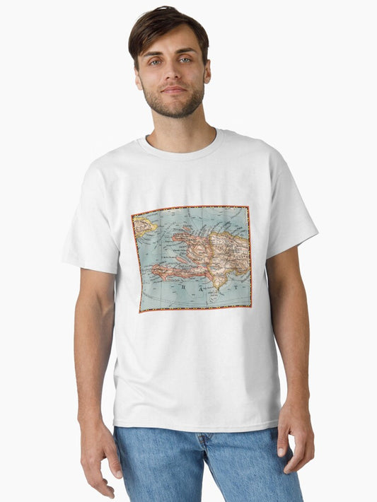 1900 Haiti map design - birthday gift for friend - New Year gift - Christmas gift Classic T-Shirt