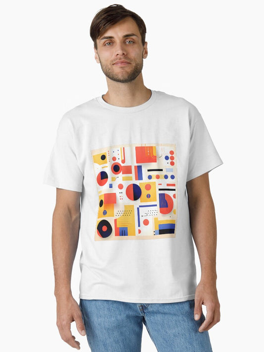 Abstract trendy geometric colorful backgrounds. Geometric patterns with minimalist shapes and symbols. Modern graphic design for banner, poster, cover, print, card or packaging. Classic T-Shirt