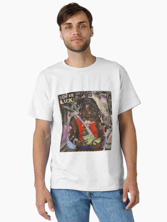 lucki,days b4 3,album,poster,cover,painting,fan art,rap,rapper,dope,print,shirt,hiphop,deadboy,life,music,lyrics,graffiti,trap,cool,cover,gang,paint,wall art,fan,lucky,black,collection,rnb,artist Classic T-Shirt
