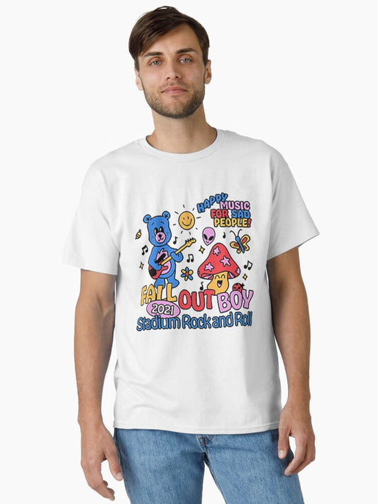 happy music for sad people cartoon poster Classic T-Shirt