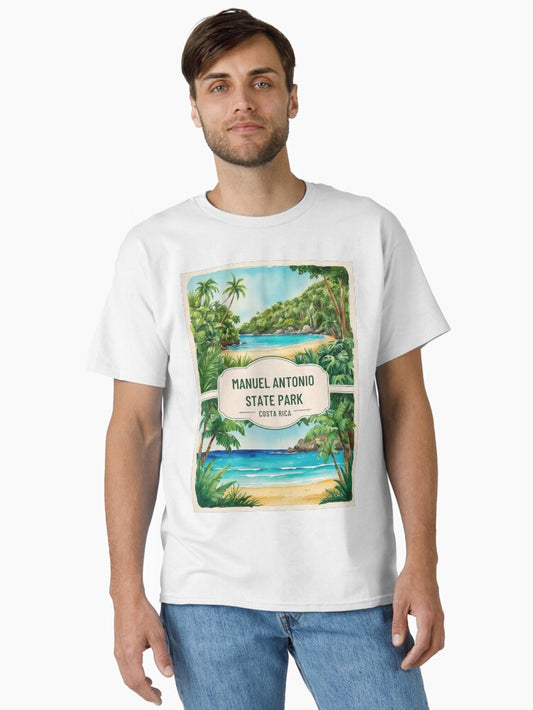 Tropical Paradise: Manuel Antonio State Park Costa Rica Vintage Travel Poster Classic T-Shirt