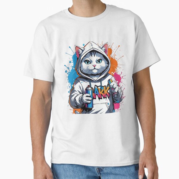 "Urban Paws: Graffiti Cat in Hoodie" Classic T-Shirt