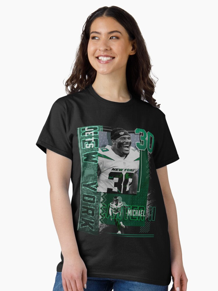 Michael Carter II Football Paper Poster Jets 2 Classic T-Shirt