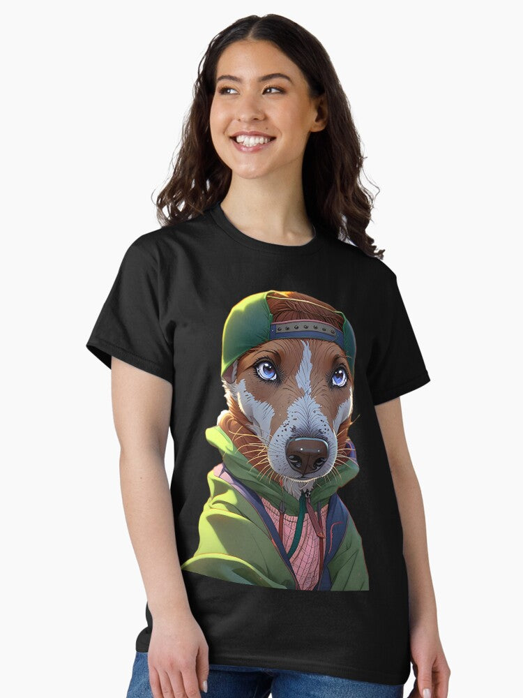 Urban Pup Vibes – Cool Dog in Streetwear Hoodie & Cap Classic T-Shirt