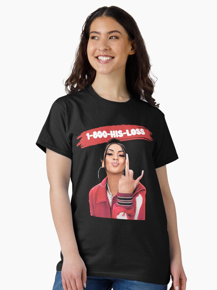 1-800-HIS-LOSS | Middle Finger Girl (RED) Classic T-Shirt