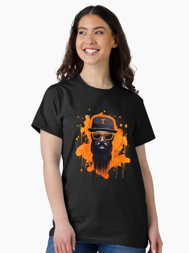 "Abstract Urban Vibe: Black & Orange Hip-Hop" Classic T-Shirt