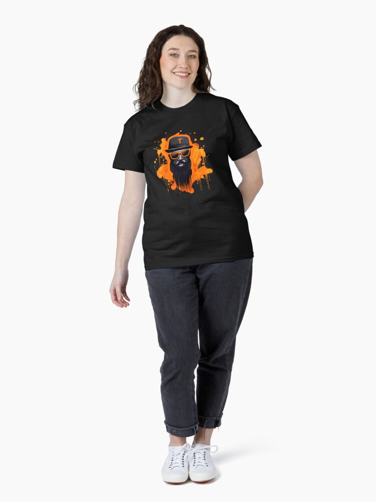 "Abstract Urban Vibe: Black & Orange Hip-Hop" Classic T-Shirt