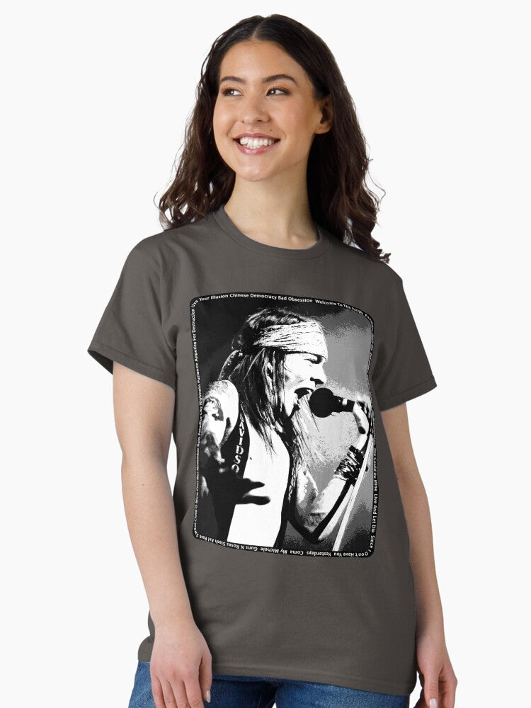 Legendary Rock Band From 80s And 90s Eternal Legendary Vocalist FrontMan Living Legend Icon Absolute Rock GOD V1 Albums And Songs Black Ink Poster Classic T-Shirt