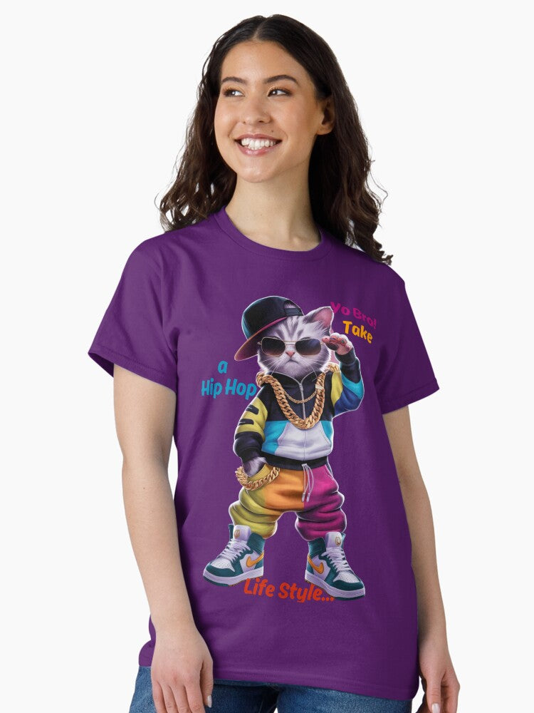 "Yo Bro... Take a HipHop Life Style" Cute Cat Saying Classic T-Shirt