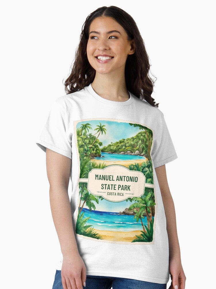Tropical Paradise: Manuel Antonio State Park Costa Rica Vintage Travel Poster Classic T-Shirt