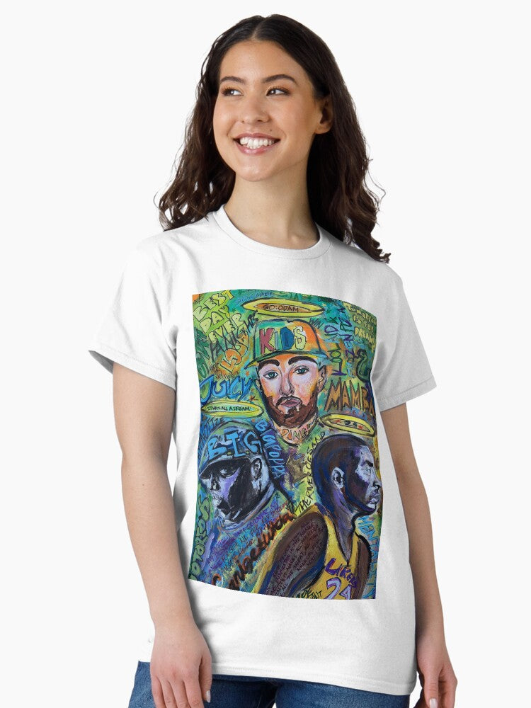 3 legends,mill,big,kob,basketball,music,rap,rappers,graffiti,sketch,colourful,halo,rip,poster,art Classic T-Shirt