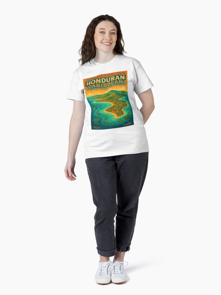 Honduran Caribbean – Tropical Island Retro Travel Poster Classic T-Shirt