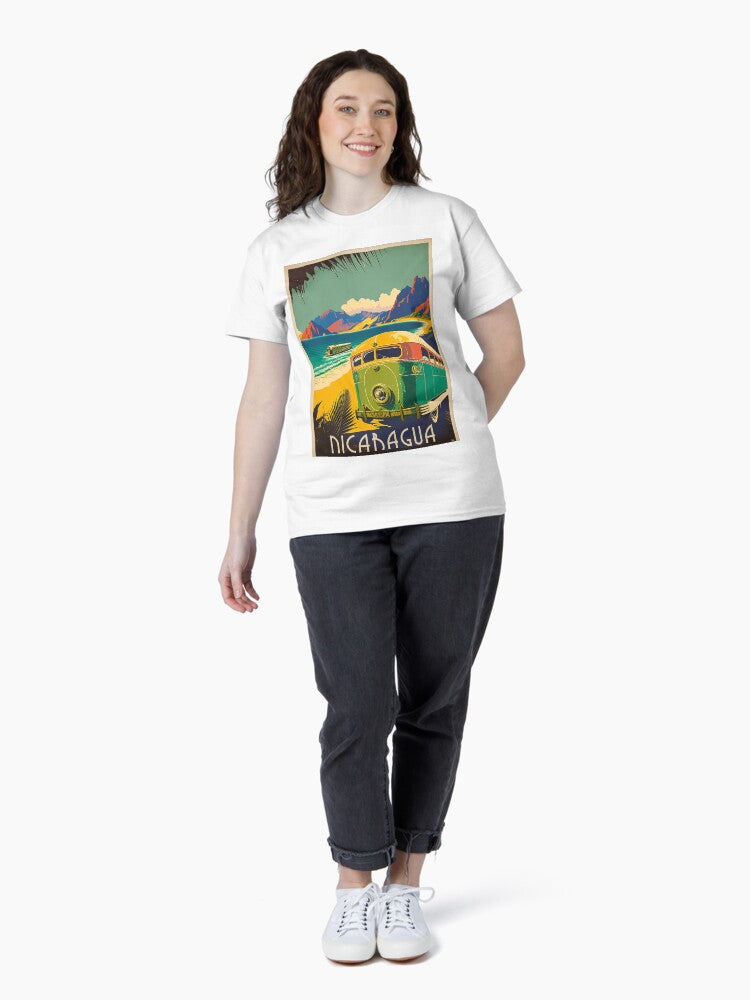 Nicaragua Coastline Vintage Travel Art Poster Classic T-Shirt