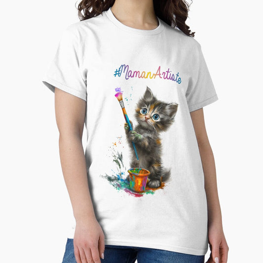 #ArtistMom â€“ Cute Painter Kitten Classic T-Shirt