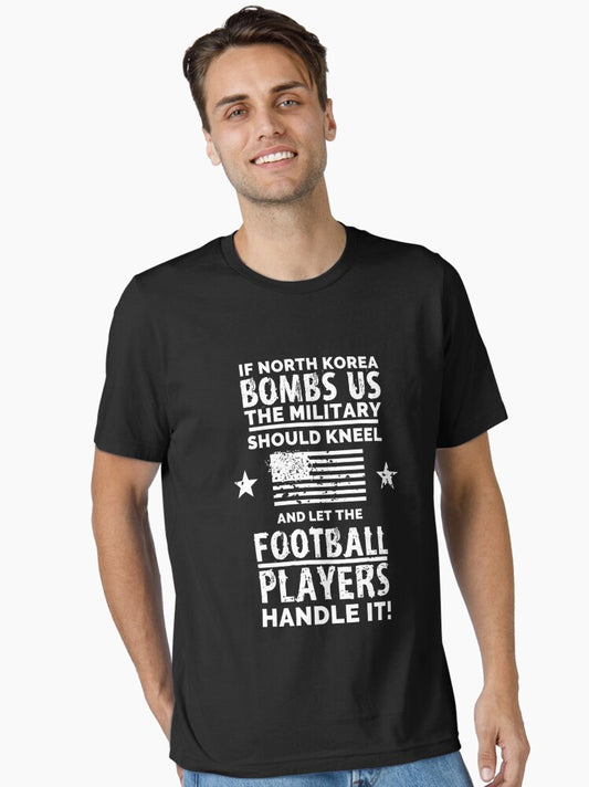 I Think If North Korea Bombs Us American Flag Zipped Hoodie Essential T-Shirt