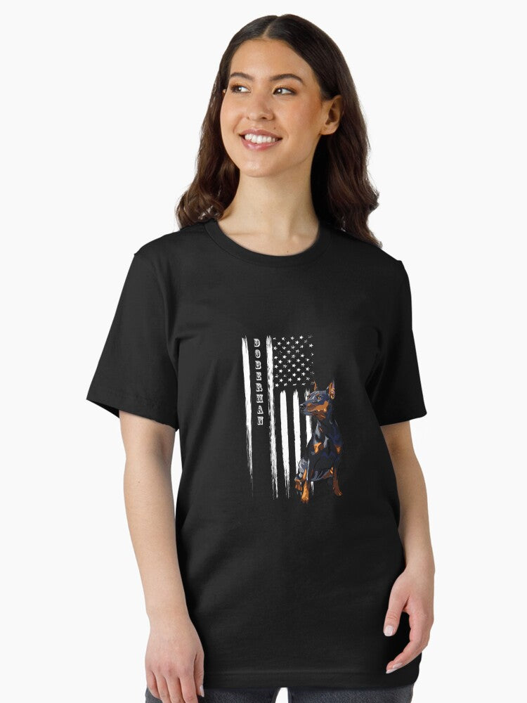 Doberman Dog Pet with America US Flag Hoodie Essential T-Shirt
