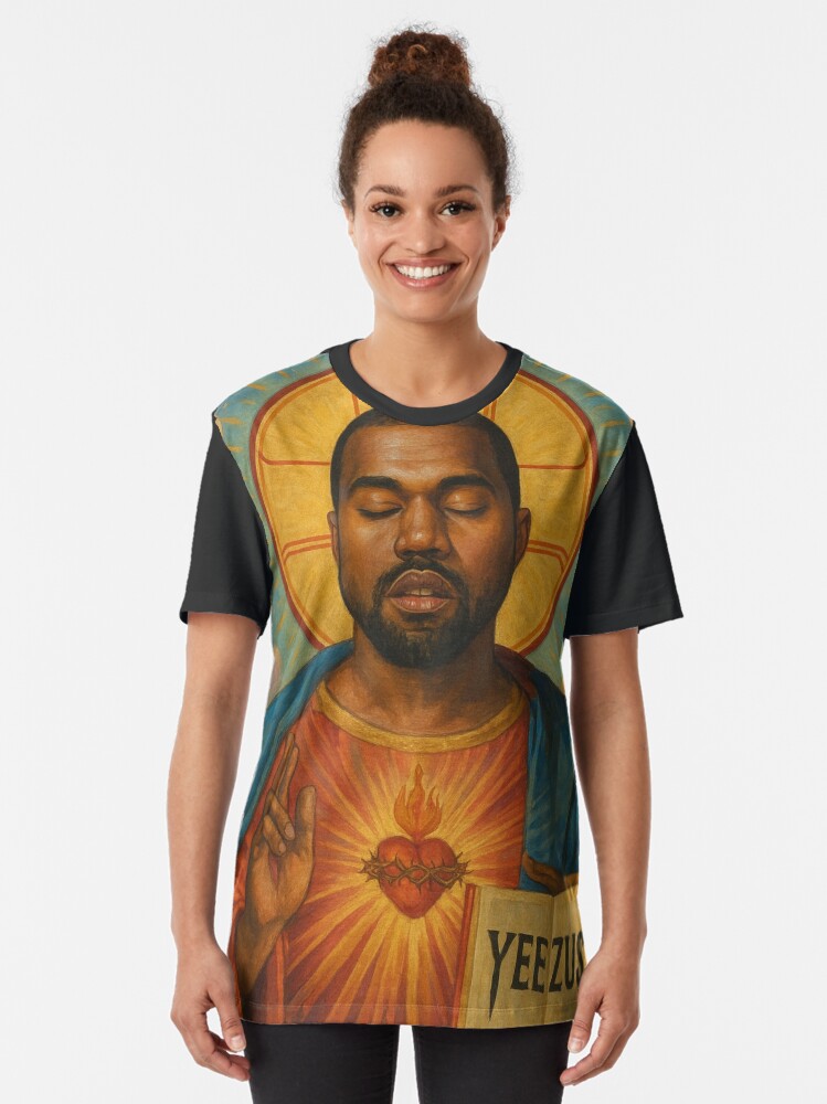 Sacred Yeezus Kanye Art - Divine Icon Parody Poster Graphic T-Shirt