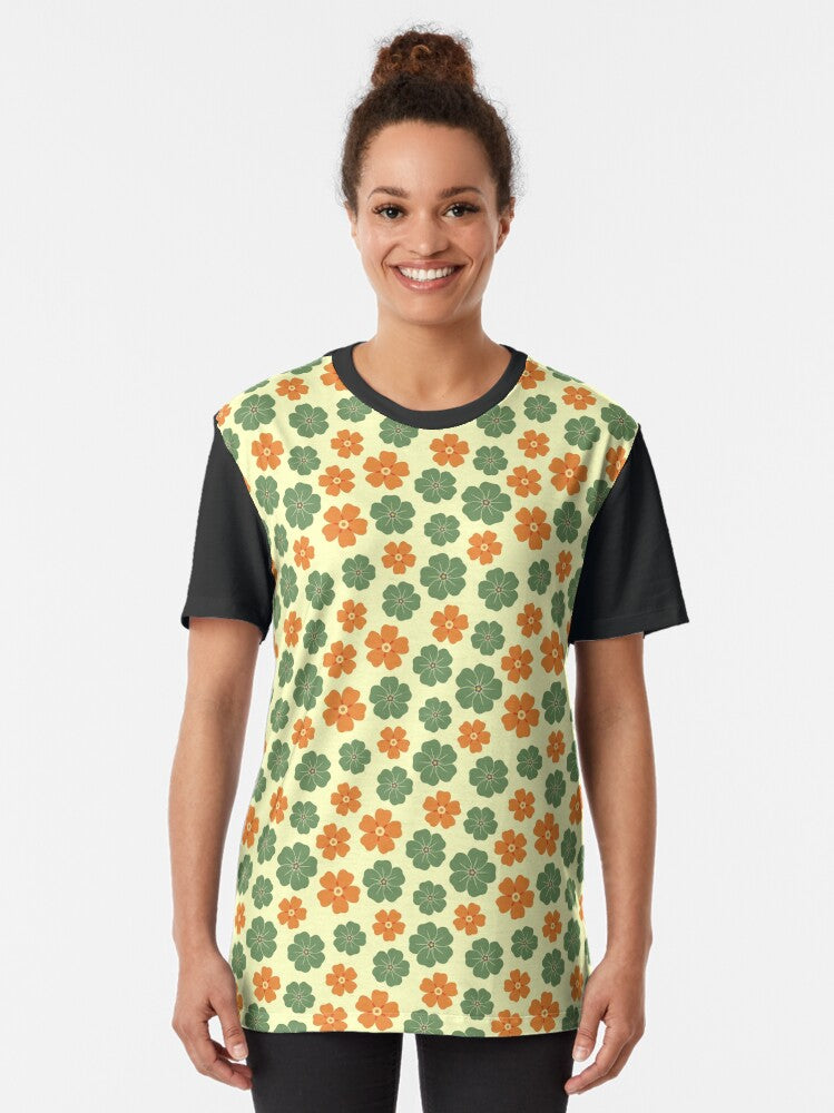 February 7th Birth Flower Forget-me-not Pattern Graphic T-Shirt