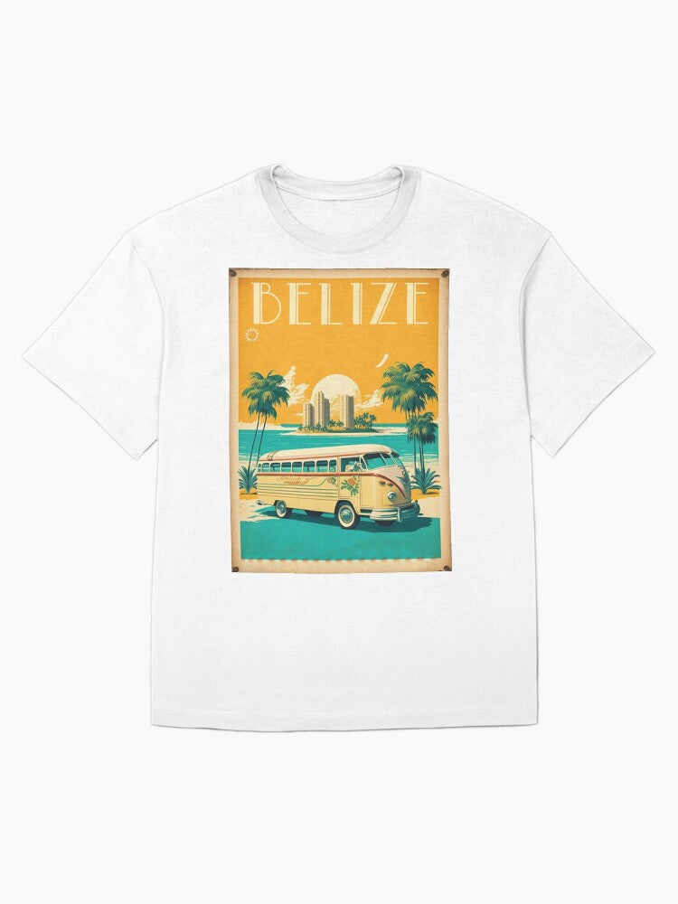 Belize Vintage Travel Art Poster Oversized T-Shirt