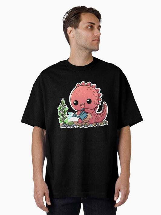 #3 Scaly Monster watering plants Oversized T-Shirt