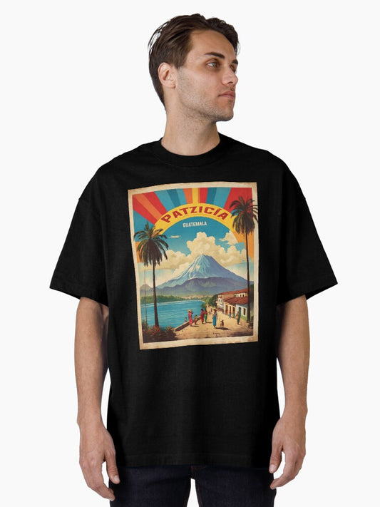 Patzicia Guatemala Vintage Poster Tourism Oversized T-Shirt