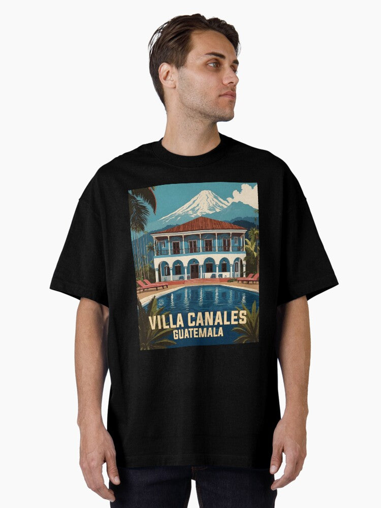 Villa Canales Guatemala Vintage Poster Tourism Oversized T-Shirt