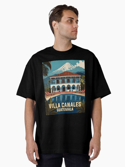 Villa Canales Guatemala Vintage Poster Tourism Oversized T-Shirt