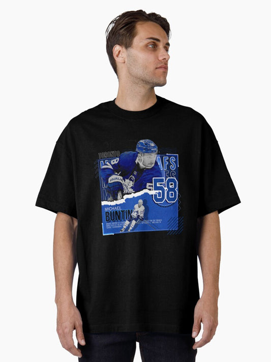Michael Bunting Hockey Paper Poster Maple Leafs Oversized T-Shirt