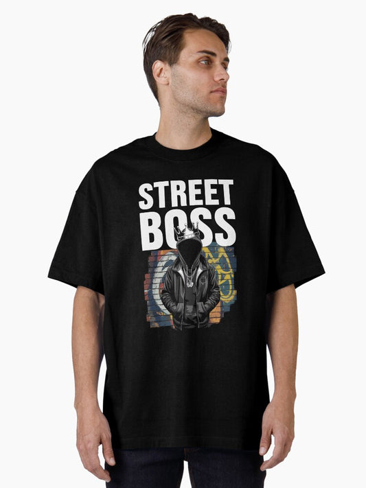 Street Boss | Urban Graffiti Crown Hoodie King Shirt Oversized T-Shirt