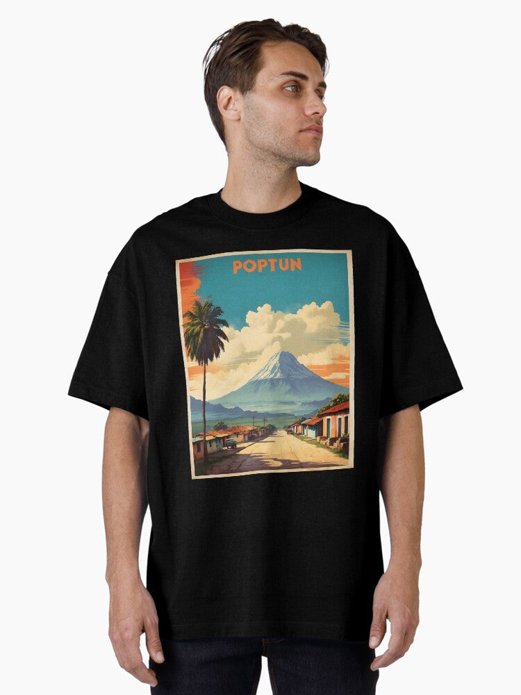 Poptun Guatemala Vintage Poster Tourism Oversized T-Shirt