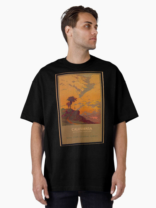 California vintage travel poster Oversized T-Shirt