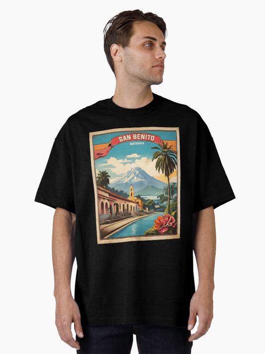 San Benito Guatemala Vintage Poster Tourism Oversized T-Shirt
