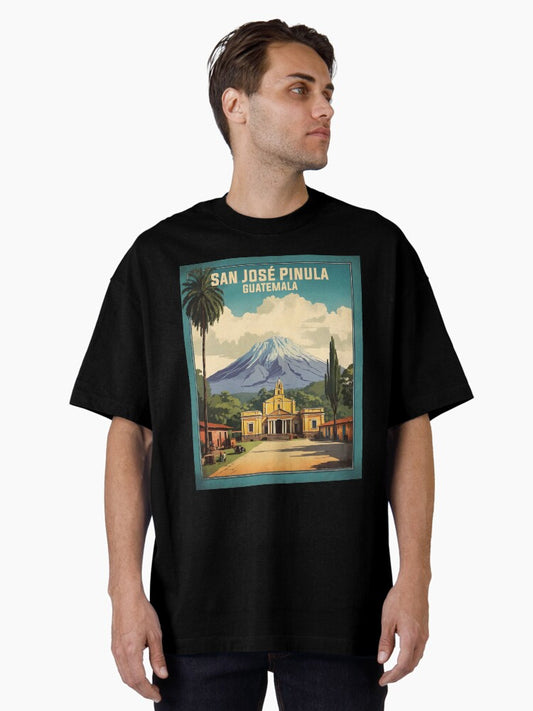 San Jose Pinula Guatemala Vintage Poster Tourism Oversized T-Shirt