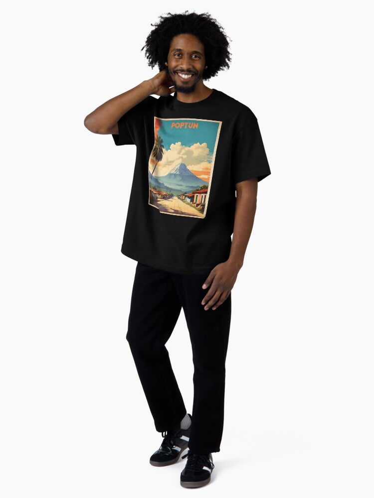 Poptun Guatemala Vintage Poster Tourism Oversized T-Shirt