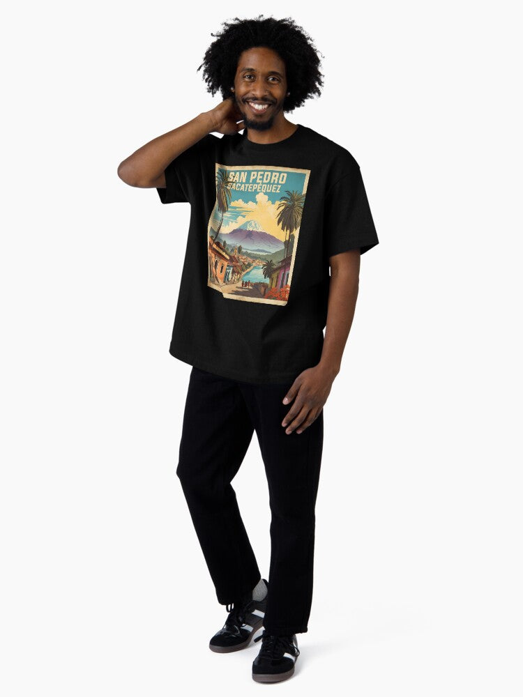 San Pedro Sacatepequez Guatemala Vintage Poster Tourism Oversized T-Shirt