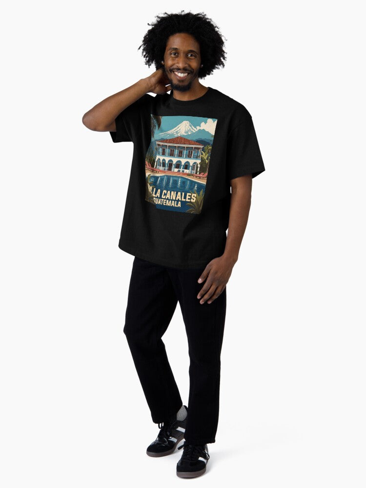 Villa Canales Guatemala Vintage Poster Tourism Oversized T-Shirt