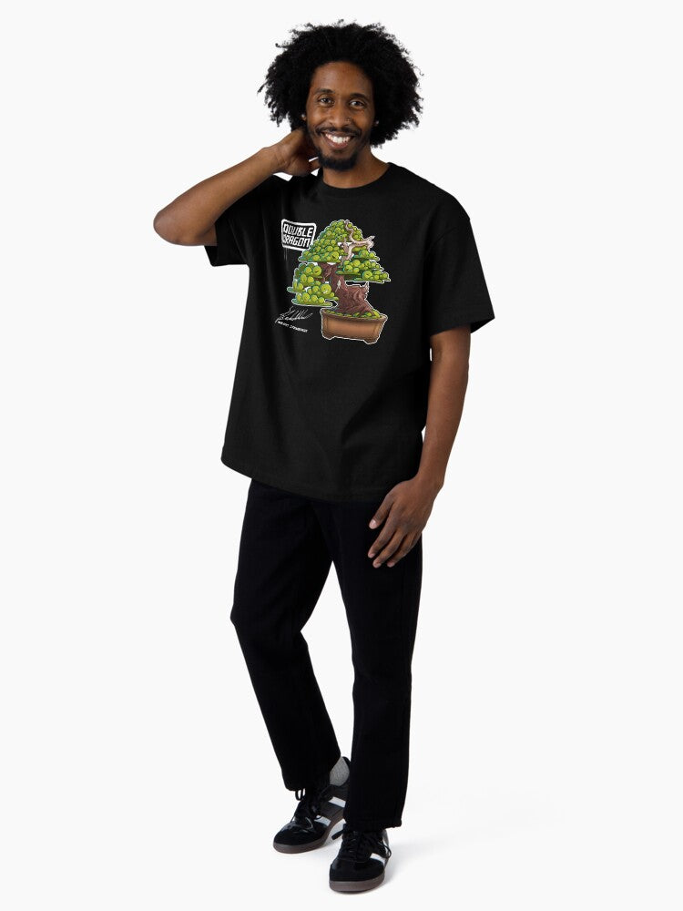 02 Dubble dragon bonsai face on black Oversized T-Shirt